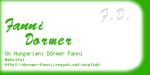 fanni dormer business card