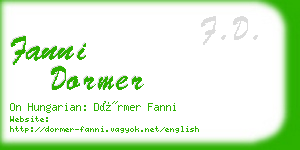 fanni dormer business card